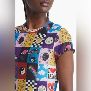 Graphic Patchwork Midi Dress - Multicolor
